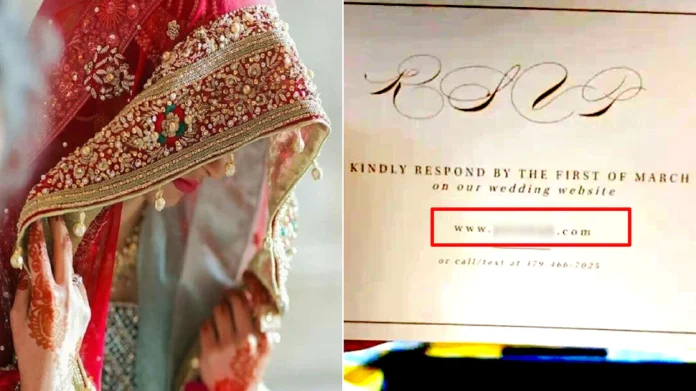 Bride printed such a thing in the wedding card, seeing the guests coming, their senses were blown away