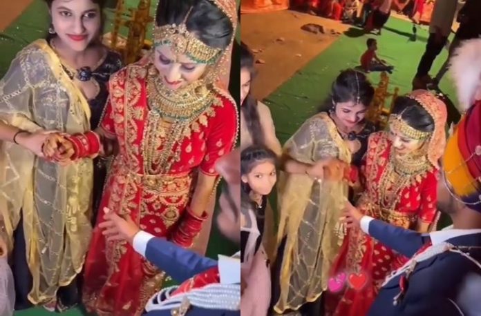 Groom came down to hold the bride's hand, sister-in-law did something like this, see what happened then Groom came down to hold the bride's hand, sister-in-law did something like this, see what happened then