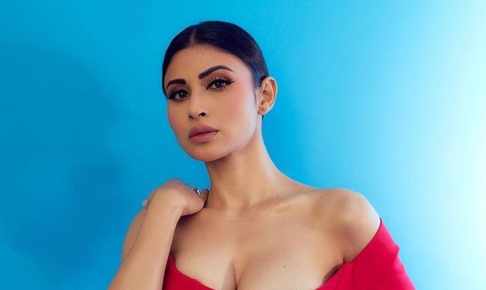 Mouni Roy wore a very deep neck gown for the photoshoot, gave such poses in front of the camera.