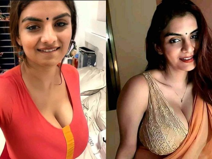 Anveshi Jain made internet crash in pink deep-neck blouse and red saree during Instagram live