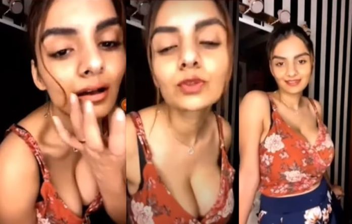 Anveshi Jain sets internet on fire in deep neck maxi gown during private app live session - Watch