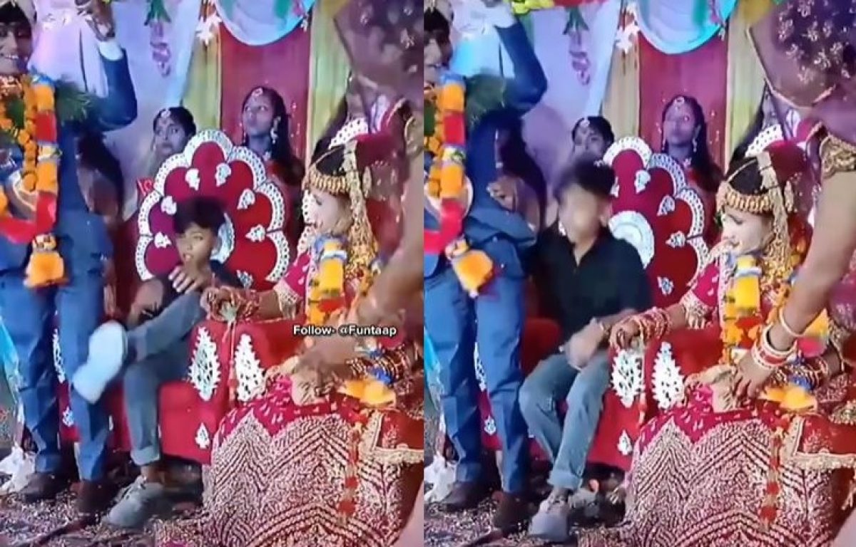 Boy did something like this with the bride on the stage, the groom was  shaken on seeing it. watch this video - informalnewz