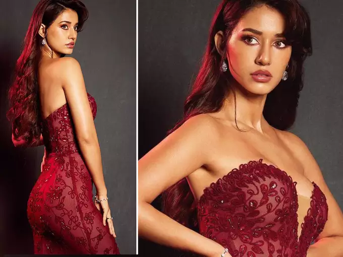 Disha Patani displayed a stunning physique while donning a deep-neck, form-fitting dress, and the images spread fear on the internet
