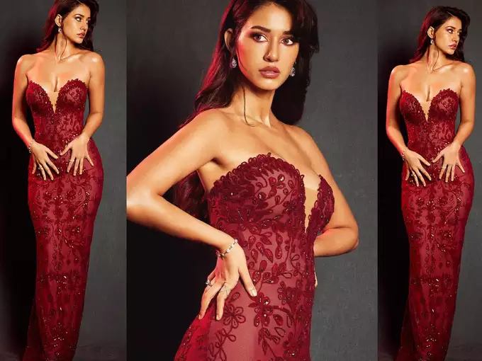 Disha Patani displayed a stunning physique while donning a deep-neck, form-fitting dress, and the images spread fear on the internet