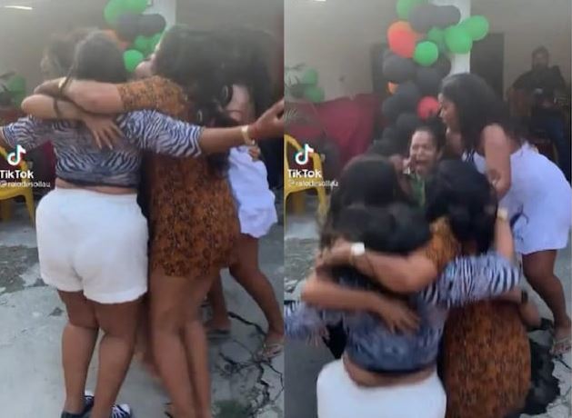 Suddenly 'earth torn' and 7 women got inside, Video went viral