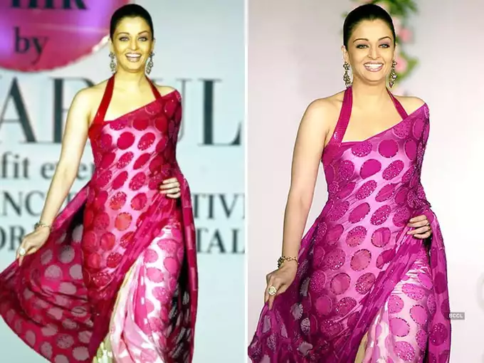 Aishwarya Rai Bachchan walked the ramp wearing a thin stripe blouse bo ld pictures created a stir informalnewz