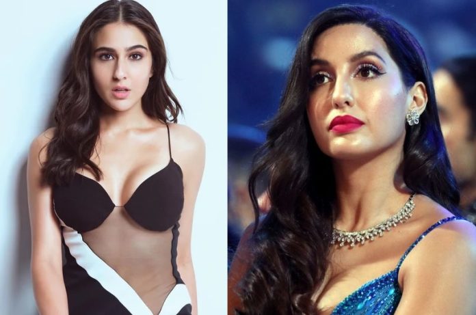 Nora and Sara entered the Diwali party wearing lehenga deep neck blouse, all eyes were on them