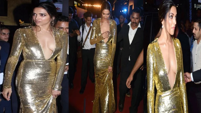 Deepika Padukone wore a front open gown to promote the film, kept handling the dress again and again