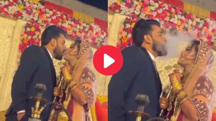 Bride and groom kissed each other after smoking hookah, after watching the video, the fans said – Amazing