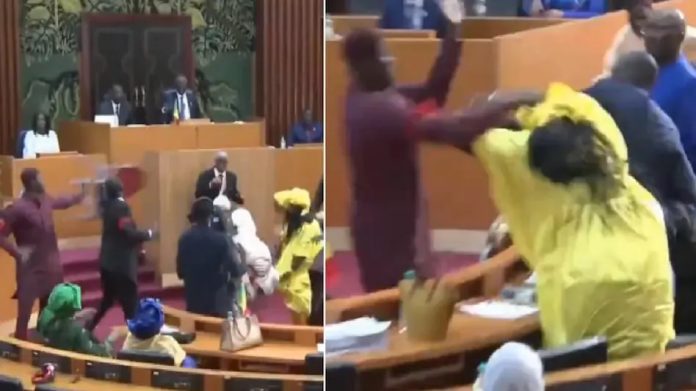 MP of the opposition party suddenly started beating the woman MP in the Parliament, the video of the ruckus went viral