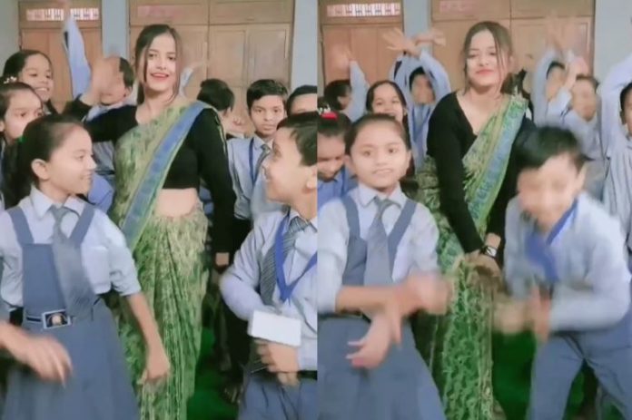 School teacher danced with children on the song 'Ho Jayegi Balle Balle', people said cute School teacher danced with children on the song 'Ho Jayegi Balle Balle', people said cute
