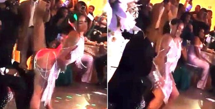 Bride broke all limits of bo*ldness in her own wedding, lap dance wearing a backless dress