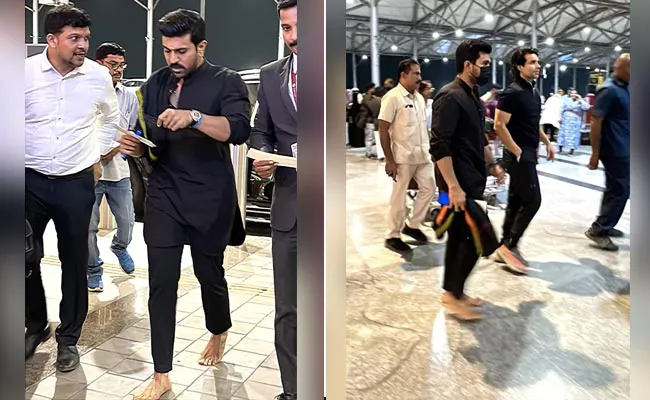 Ram Charan was seen barefoot at the airport, fans asked questions after watching VIDEO