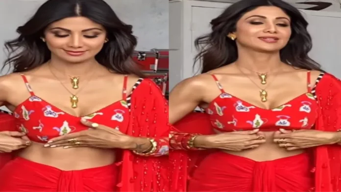 Shilpa Shetty was caught on camera fixing her blouse, people were shocked to see her thin hands, trolled