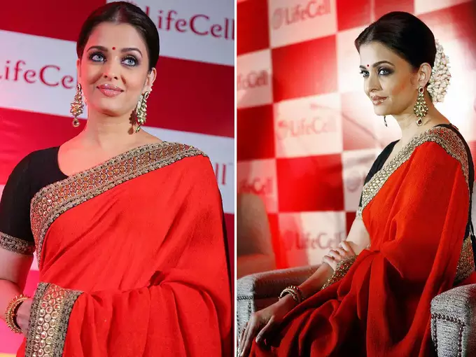 Melihat Aishwarya Rai dengan saree merah, rasanya seperti bidadari turun ke tanah, lihat foto