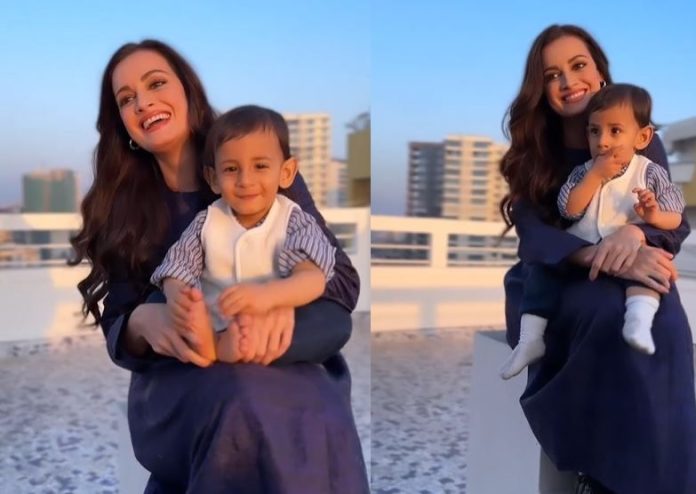 Diya Mirza shared a cute video with son Avyan, showered love on the boy amidst the shoot
