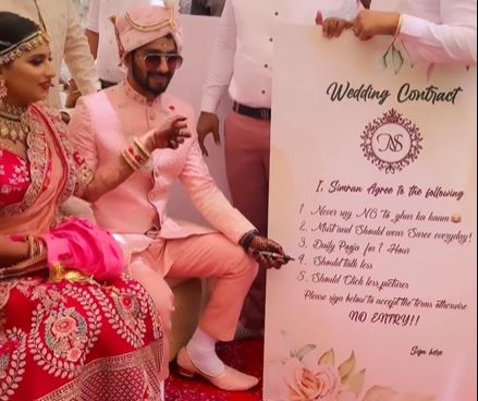 Groom friends got the bride to sign such an agreement, it was written – You  will have to wear a sari everyday; Watch funny video - informalnewz