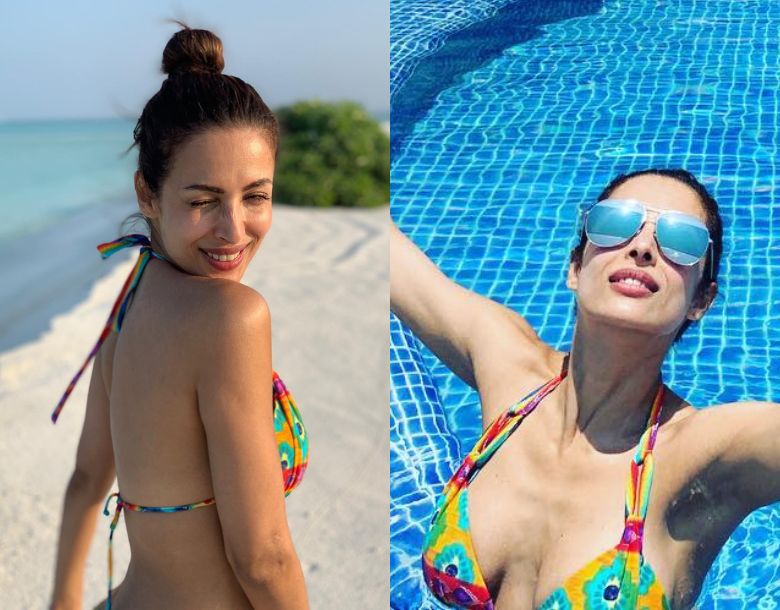 Malaika Arora broke all rules at the age of 51 by having a shower in a two-piece outfit and posting images online.