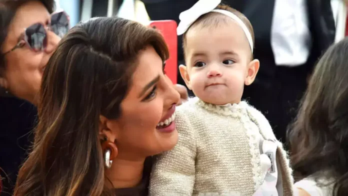 Priyanka Chopra's daughter wore silver-blue earrings, the actress shared her daughter's morning photo