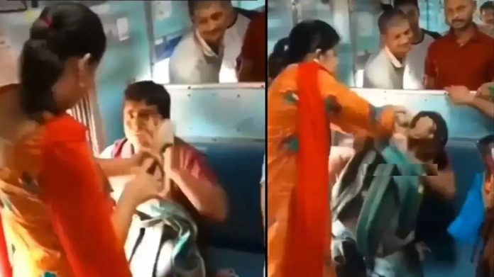 Viral Video: Man had to commit obscene act in a moving train, it was costly, woman gave him many slippers Viral Video: Man had to commit obscene act in a moving train, it was costly, woman gave him many slippers