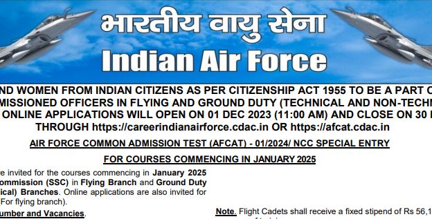 IAF AFCAT Recruitment 2023 Golden chance to get a job in Air Force, salary up to Rs 1.7 lakh