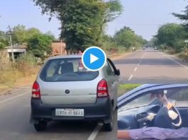Video of a man driving a car with his feet went viral, the video will shock you