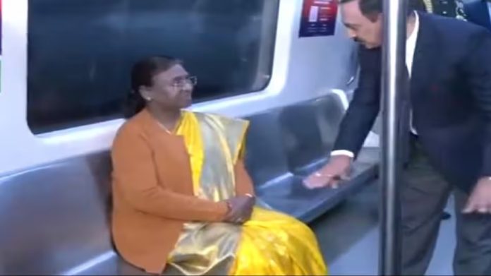 President Draupadi Murmu traveled in Delhi Metro, watch video