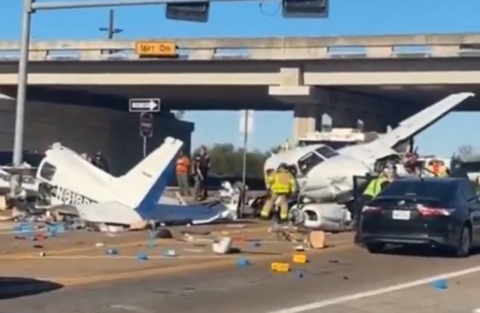 Watch Video: Video of plane crash surfaced, it broke into pieces as it fell on the highway