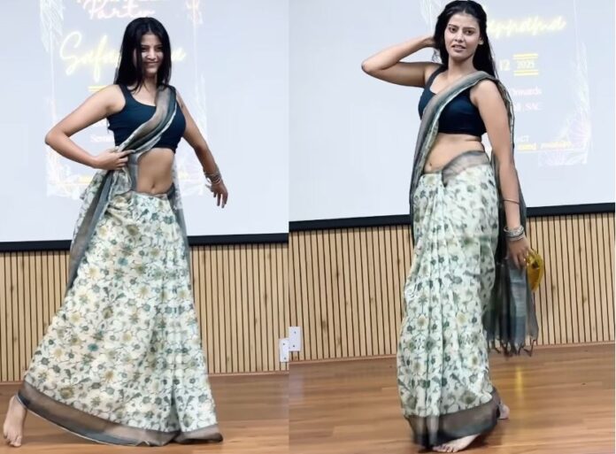 Viral Video Girl sets stage on fire at farewell function, crowds go crazy after watching her energetic performance