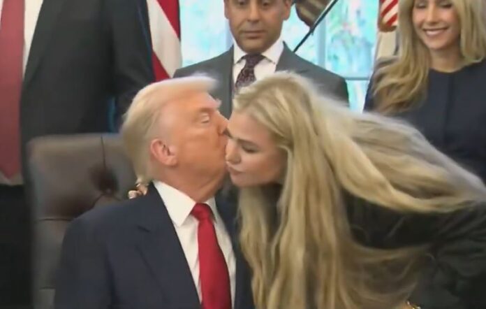 Donald Trump kisses Charlie Kirk's wife Erica in public, viral video creates sensation Donald Trump kisses Charlie Kirk's wife Erica in public, viral video creates sensation