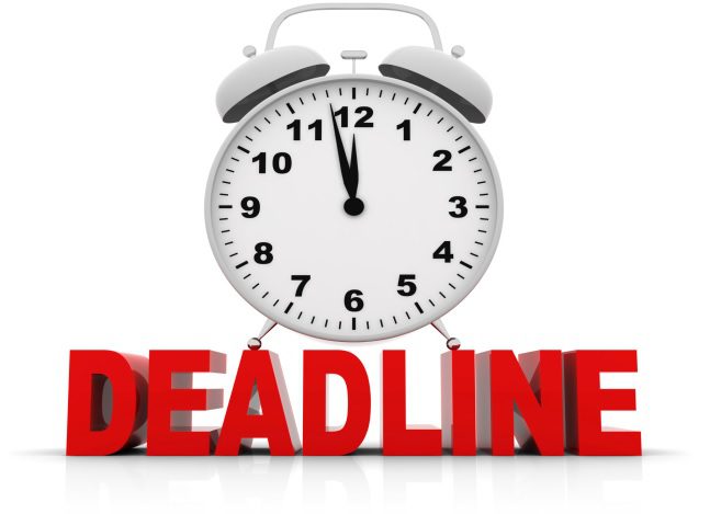 Important Deadlines Complete these important tasks by December 31st, the government will not give you the opportunity again and again. Important Deadlines Complete these important tasks by December 31st, the government will not give you the opportunity again and again.