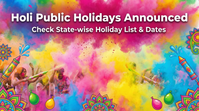 Public Holidays State-wise office, school and bank holiday dates for Holi, check here