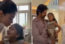 Rashmika and Vijay’s little fan is upset, the couple tries their best to pacify them. Rashmika and Vijay's little fan is upset, the couple tries their best to pacify them.