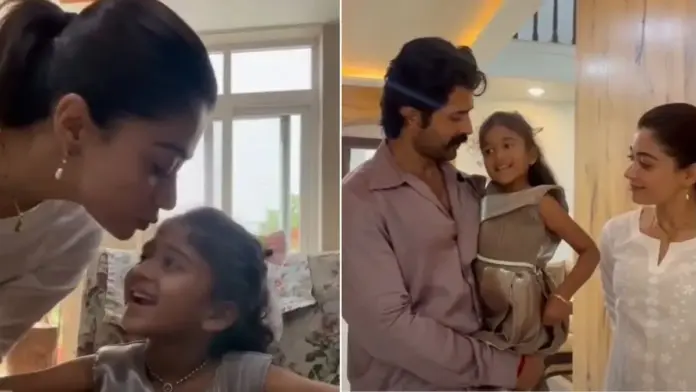 Rashmika and Vijay's little fan is upset, the couple tries their best to pacify them.