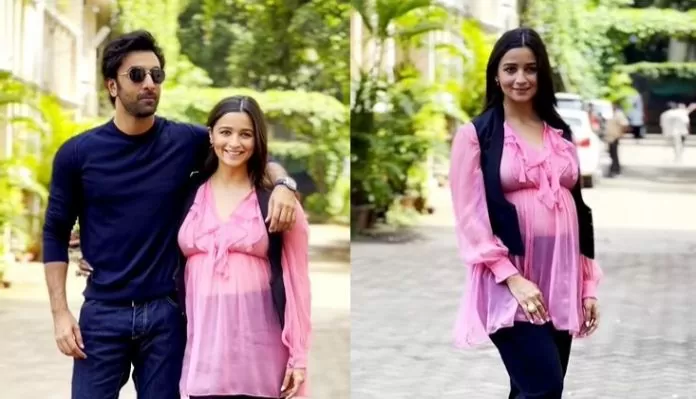 Alia Bhatt was seen holding husband Ranbir Kapoor's hand, flaunted baby bump