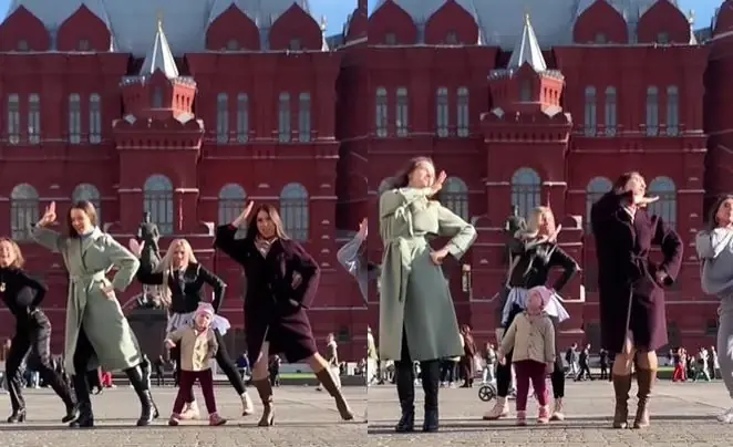 Kid sweetly interrupts Russian women dancing to Pushpa's Sami Sami. Watch video