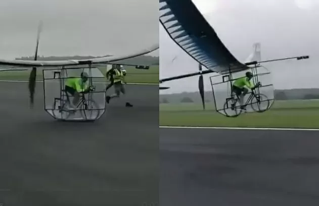 Viral Video: Person started flying in the air while riding a bicycle, people are not able to believe after seeing the video Viral Video: Person started flying in the air while riding a bicycle, people are not able to believe after seeing the video
