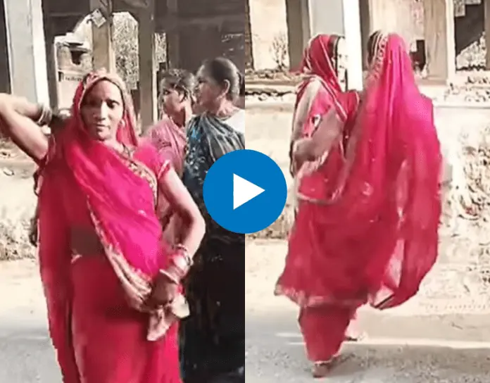 Watch: Bandariya dance is trending in the market, 'aunty' danced like this, the women of the locality got scared!