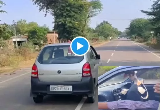 Video of a man driving a car with his feet went viral, the video will shock you
