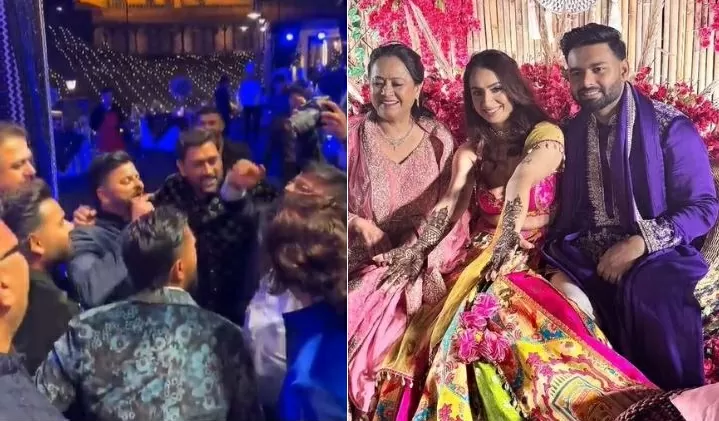 Dhoni and Raina danced fiercely at Rishabh Pant's sister's sangeet ceremony, VIDEO is making a splash
