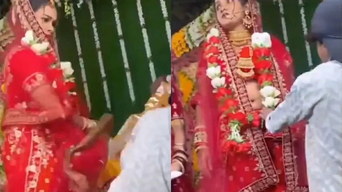 Child did such a dirty thing with the bride in front of everyone that the bride got angry - Watch